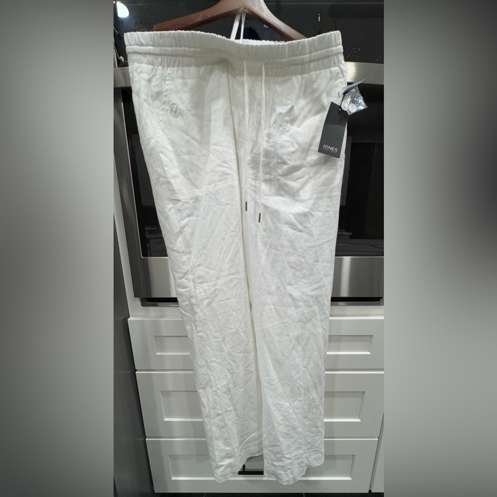 Jones New York Linen Blend Wide Leg Pants – Women’s Medium – White - NWT
